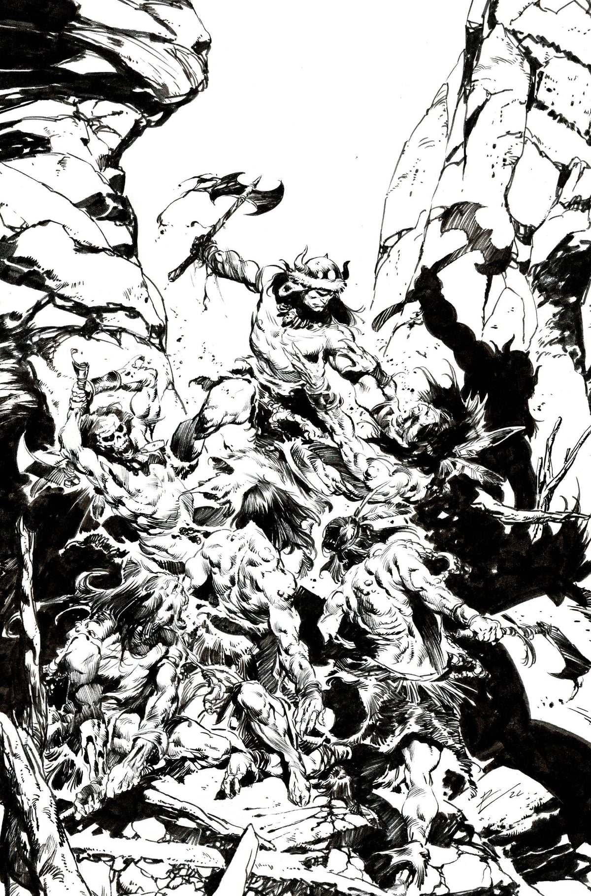 Titan Comics Comic Books > Incentives CONAN BARBARIAN #1 CVR J 1:10 INCV VAR TORRE VIRGIN B&W (MR) 79361173648100101 MAY231142
