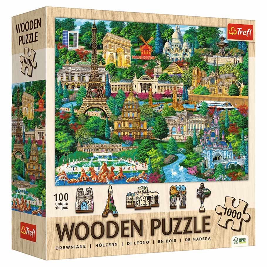 Trefl USA Puzzles > Jigsaw Puzzles Puzzle: France: Famous Places 1000 Piece Wooden 5900511202137 TRE20213