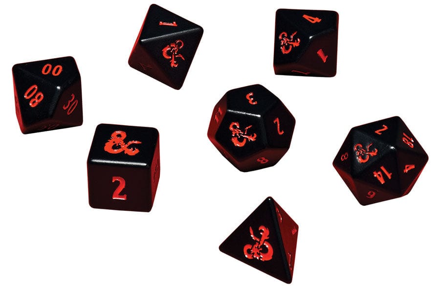 Ultra Pro Dice > Ultra-Pro Dungeons and Dragons RPG: Heavy Metal - Poly Black and Red Dice Set 7ct 074427868543 UPI 86854