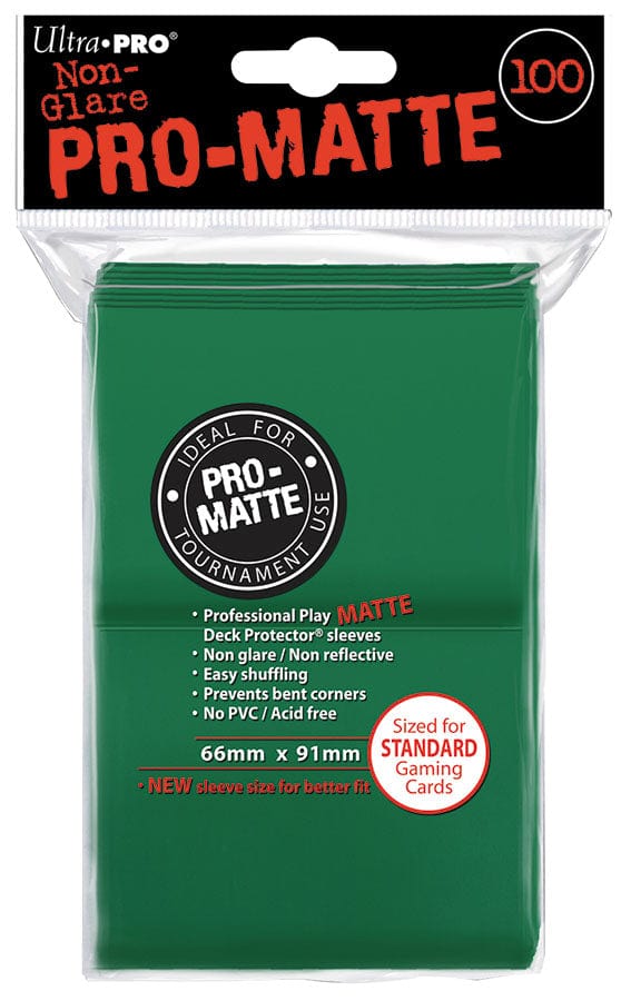 Ultra Pro Game Supplies > Card Sleeves Ultra Pro: Pro-Matte Standard Deck Protectors 100ct - Green 074427845179 UPI 84517