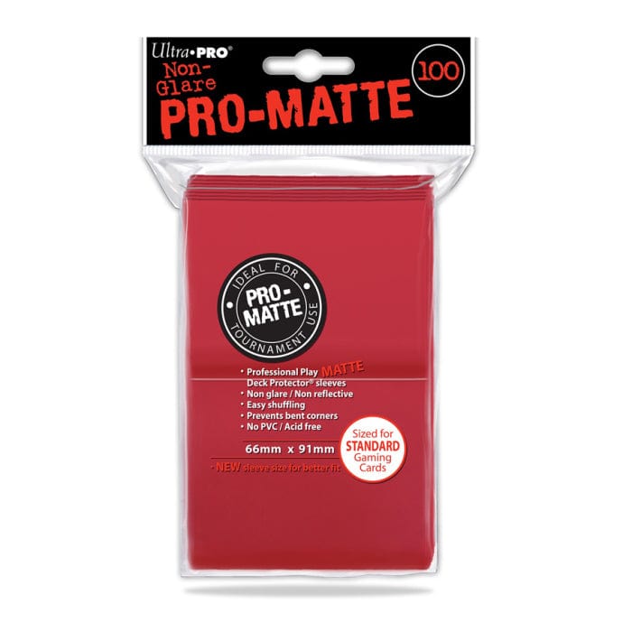 Ultra Pro Game Supplies > Card Sleeves Ultra Pro: Pro-Matte Standard Deck Protectors 100ct - Red 074427845162 UPI 84516