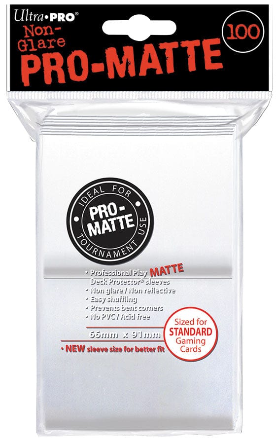 Ultra Pro Game Supplies > Card Sleeves Ultra Pro: Pro-Matte Standard Deck Protectors 100ct - White 074427845131 UPI 84513