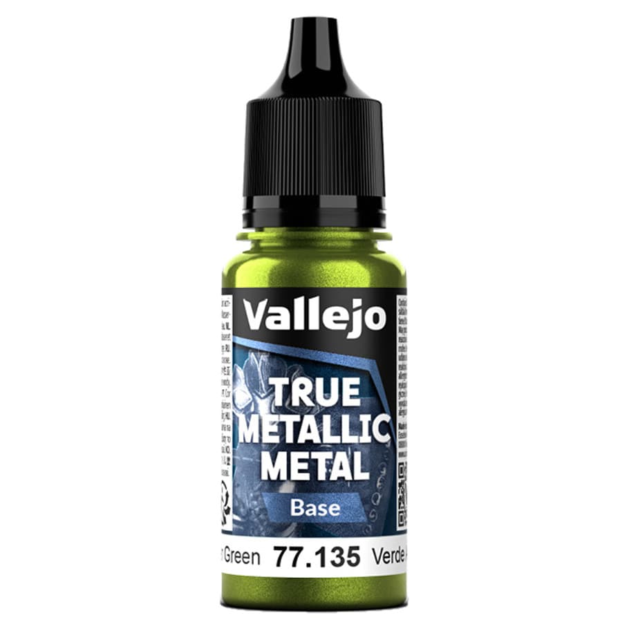 Vallejo Hobby Supplies > Paints True Metallic Metal: Base: Amber Green (18ml) 8429551771351 VJP77135