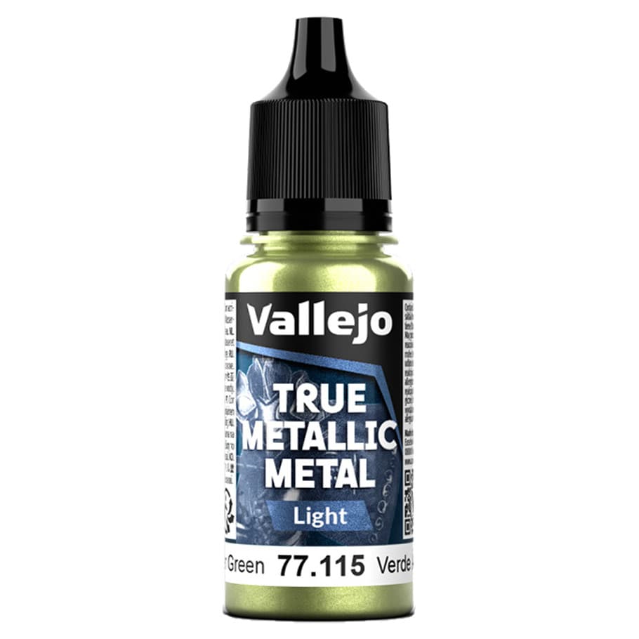 Vallejo Hobby Supplies > Paints True Metallic Metal: Light: Amber Green (18ml) 8429551771153 VJP77115