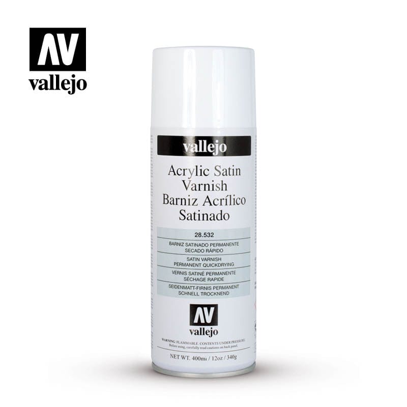 Vallejo Hobby Supplies > Paints Vallejo: Spray Primer - Acrylic Satin Varnish 8429551285322 VAL 28532