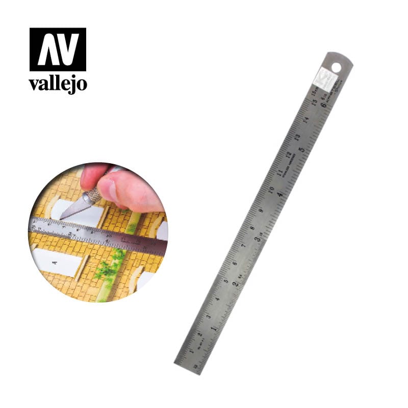 Vallejo Hobby Supplies > Tools Steel Rule (150 mm.) 8429551930475 VAL T15003