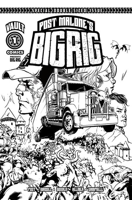 Vault Comics Comic Books > Incentives BIG RIG #1 Second Printing Cvr B Inc 1:10 Nathan Gooden B&W Var 85005599413300122 0625VL840