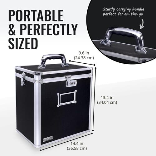 Vaultz Music > Audio Equipment > Accessories Vaultz: 12" Locking Vinyl Storage Box - Black (VZ01045-WM-CAM) 826030004906 VLTZ04906