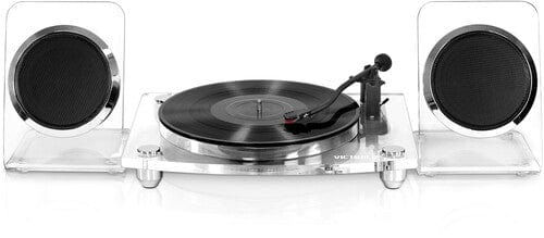 Victrola Music > Audio Equipment Victrola: VM-100C-CLR - Acrylic Turntable w/ Wireless Speakers 816203016935 VM-100C-CLR