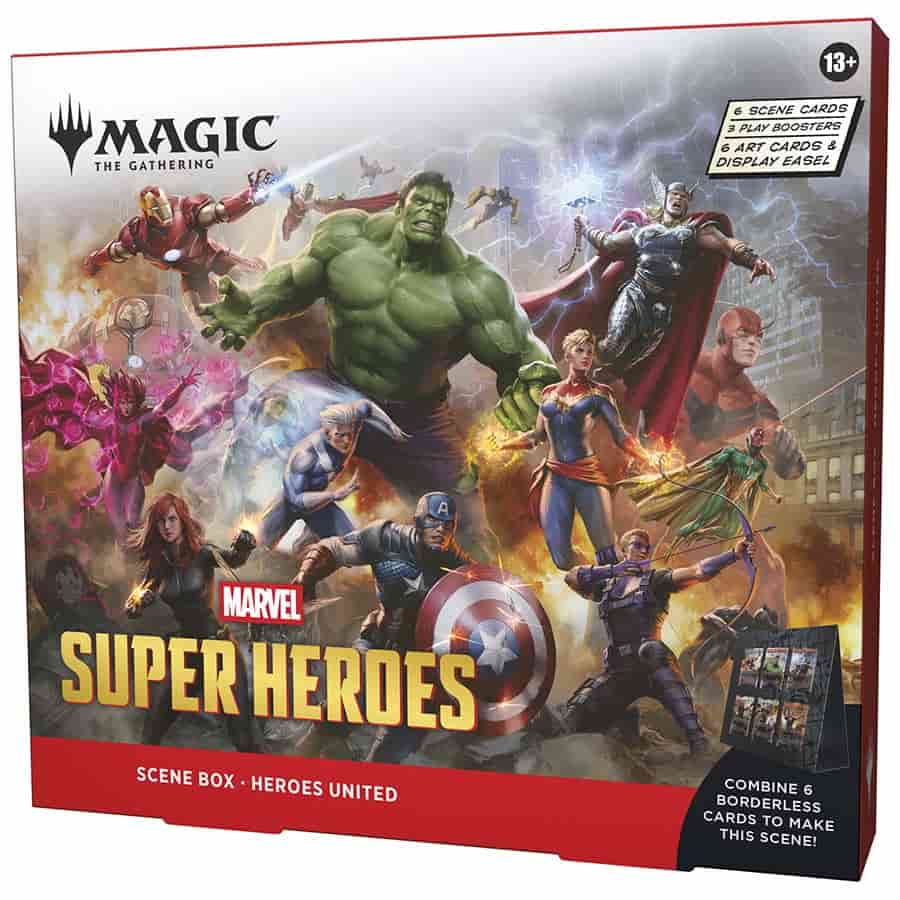 Wizards of the Coast Trading Card Games > Magic The Gathering Heroes United MAGIC THE GATHERING: MARVEL SUPER HEROES SCENE BOX 195166313115 WOCD53690000