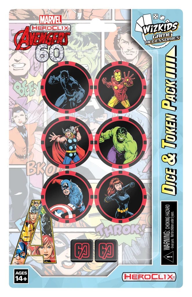 WizKids (Neca) Tabletop Games > Miniature Games Avengers 60th Anniversary Dice & Token Pack 634482849088 WZK 84908