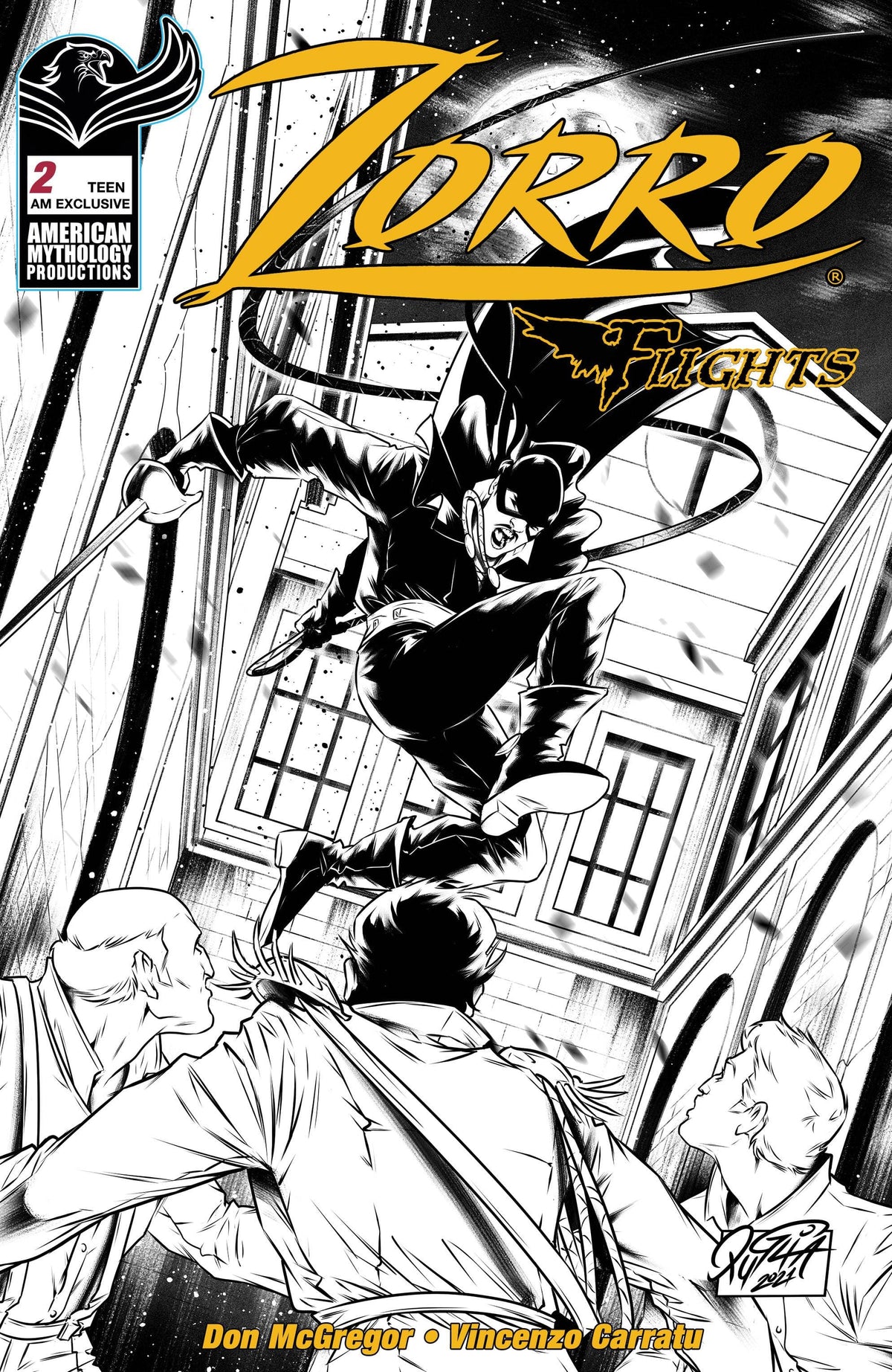 American Mythology Productions Comic Books ZORRO FLIGHTS #2 AM EXC B&W VAR 85609100644102041 MAY231495