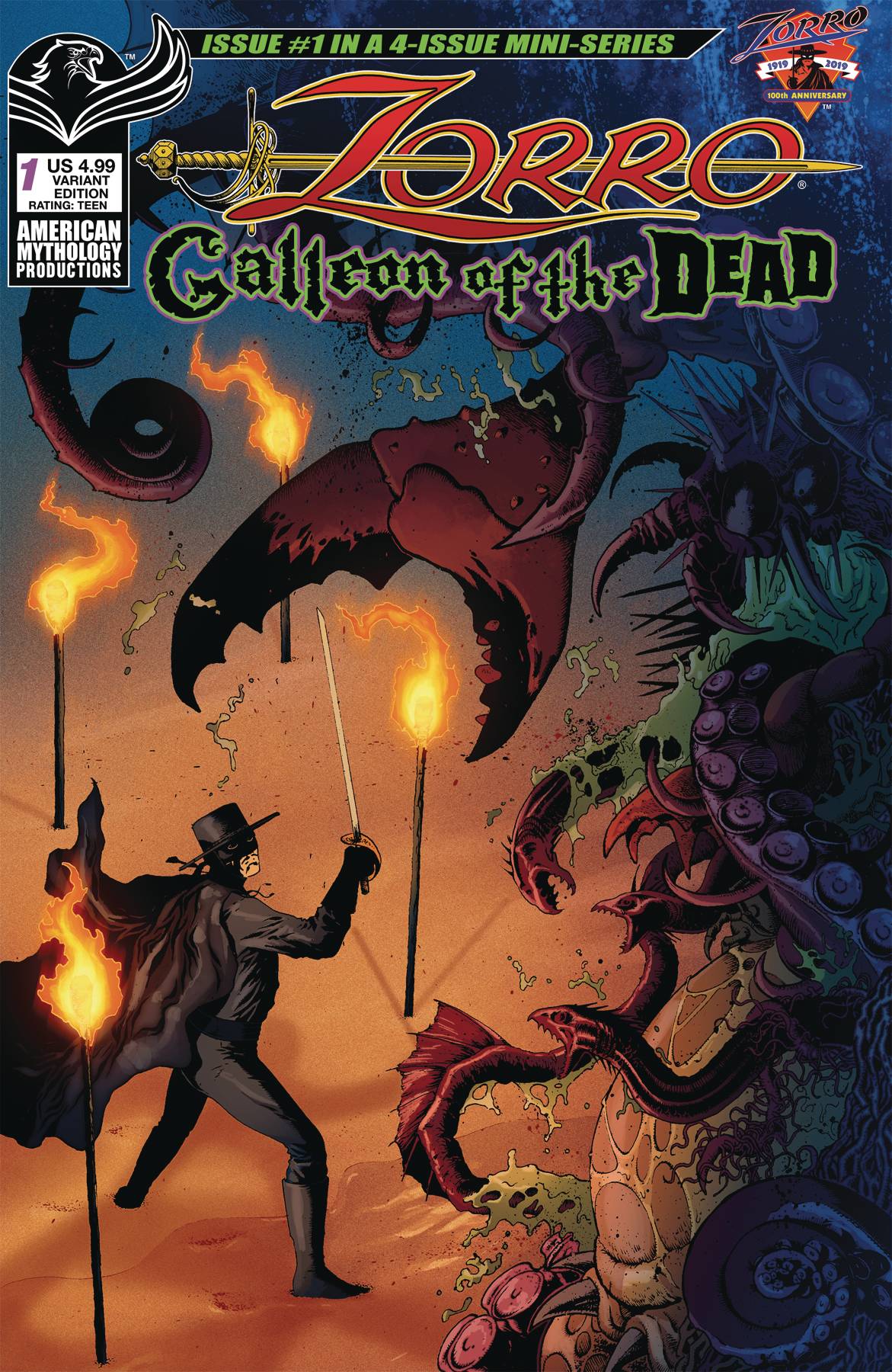 American Mythology Productions Comic Books ZORRO GALLEON OF DEAD #1 CVR B WOLFER 85609100644101521 SEP221351