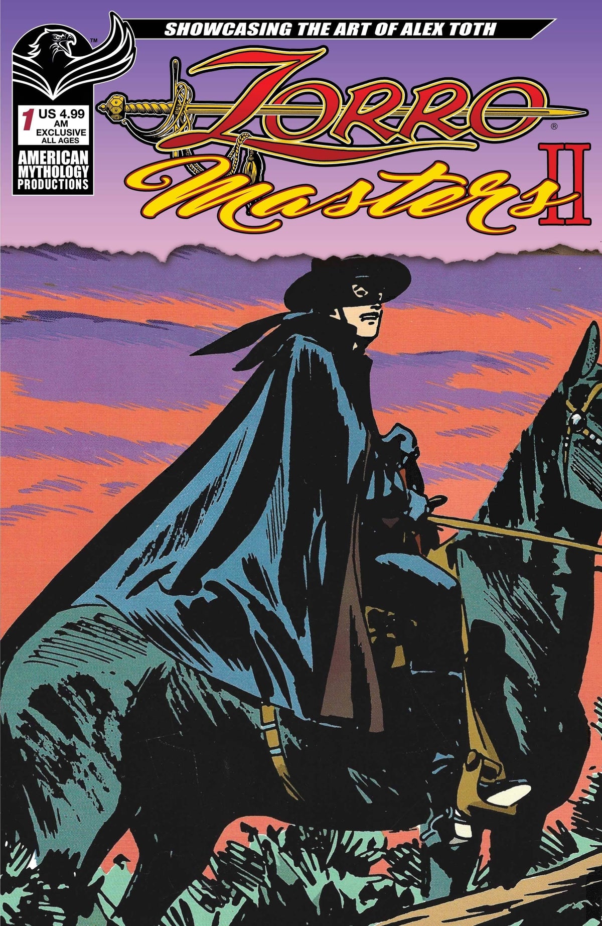 American Mythology Productions Comic Books ZORRO MASTERS VOL 2 ALEX TOTH #1 CVR C AM EXCLUSIVE TOTH 85609100644130131 DEC221083