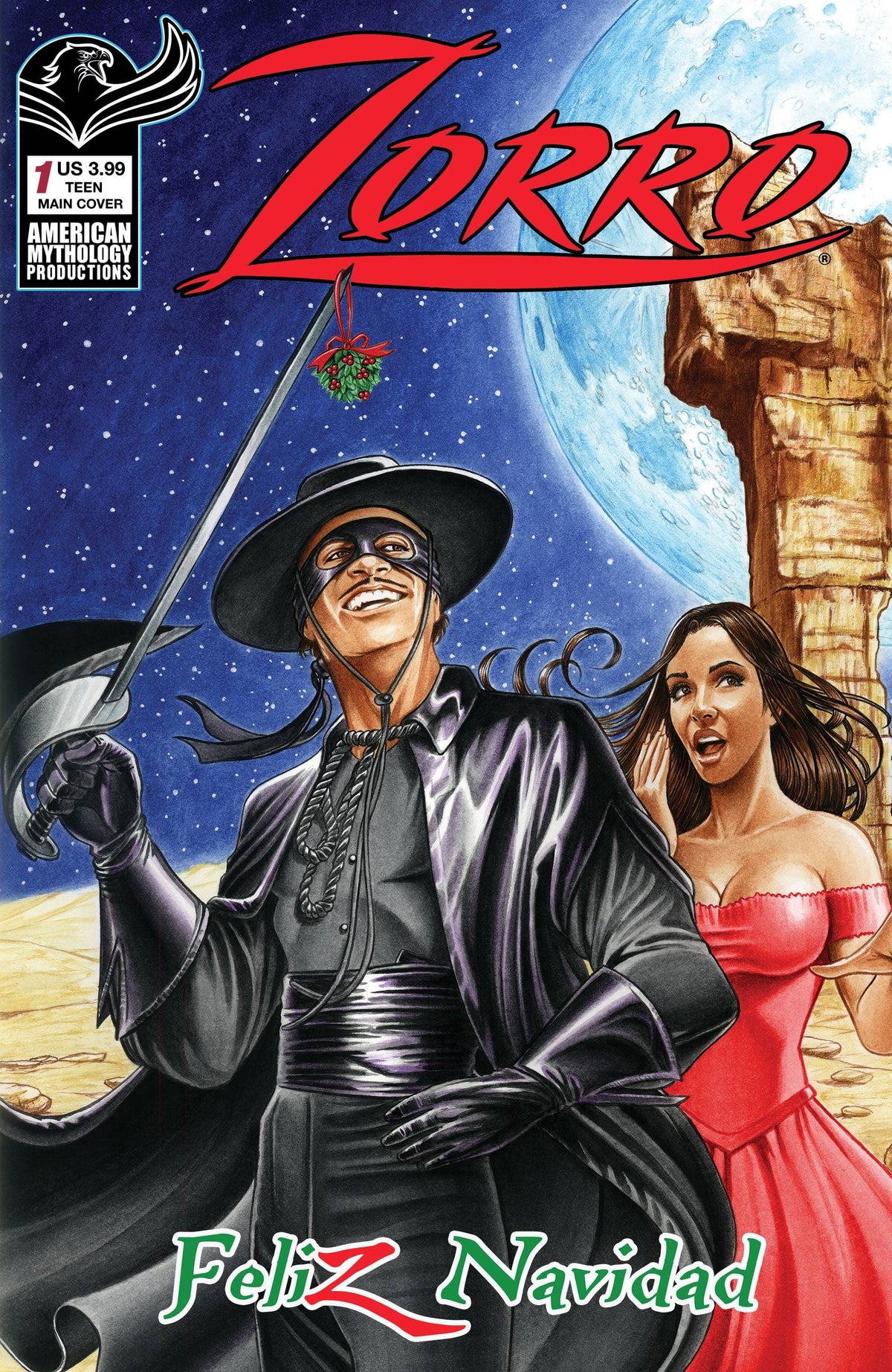 American Mythology Productions Comic Books ZORROS FELIZ NAVIDAD SPECIAL #1 CVR A SPARACIO 85609100644111111 OCT221339