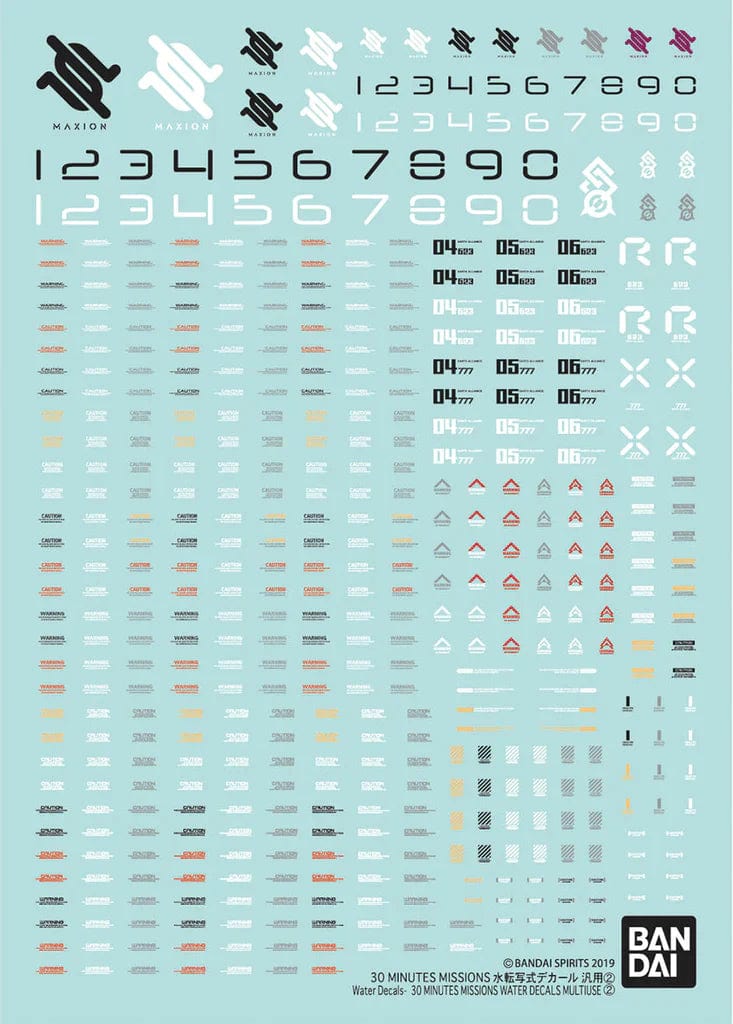 Bandai Model Kits > Gundams > Accessories Bandai: 30 Minutes Missions - Water Decals, Multiuse #2 4573102633941 2607524