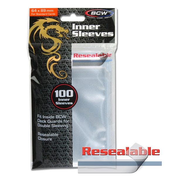 BCW Game Supplies > Card Sleeves BCW: Inner Sleeves - Resealable 722626006388 BCWSSLVIR