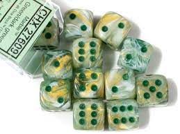 Chessex Dice > Chessex Chessex: Plastic 36d6 Set - Marble Green/Dark Green 601982025816 CHX 27809
