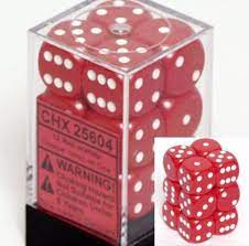 Chessex Dice > Chessex Chessex: Plastic 36d6 Set - Opaque Red/White 601982021962 CHX 25804