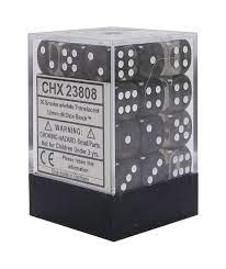 Chessex Dice > Chessex Chessex: Plastic 36d6 Set - Translucent Smoke/White 601982020606 CHX 23808