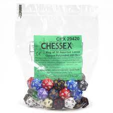 Chessex Dice > Chessex Chessex: Plastic 50d20 Set - Assorted 601982042523 CHX 29420