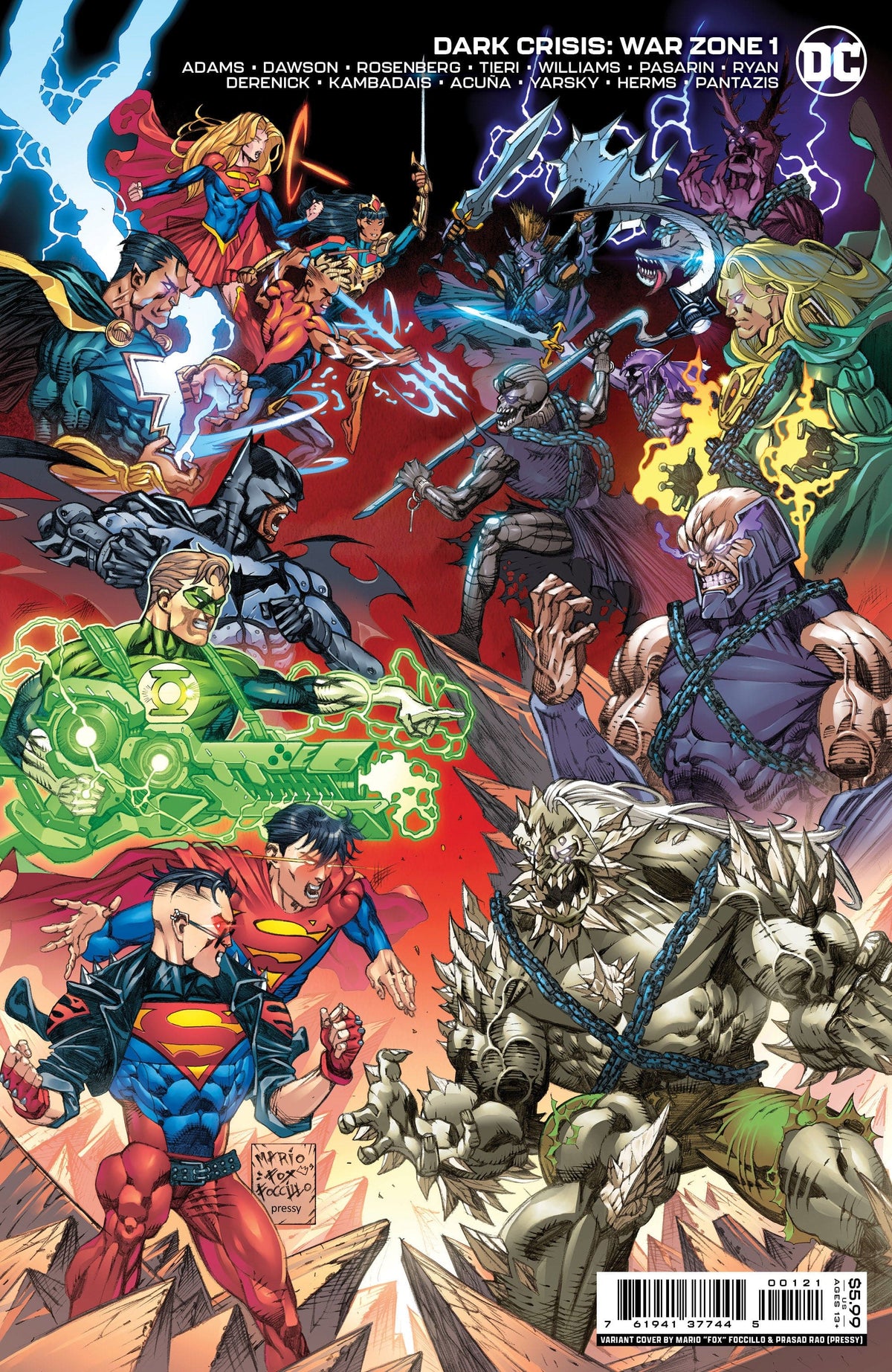 DC Comics Comic Books DARK CRISIS WAR ZONE #1 (ONE SHOT) CVR B MARIO FOX FOCCILLO & PRASAD RAO VAR 76194137744500121 0922DC091