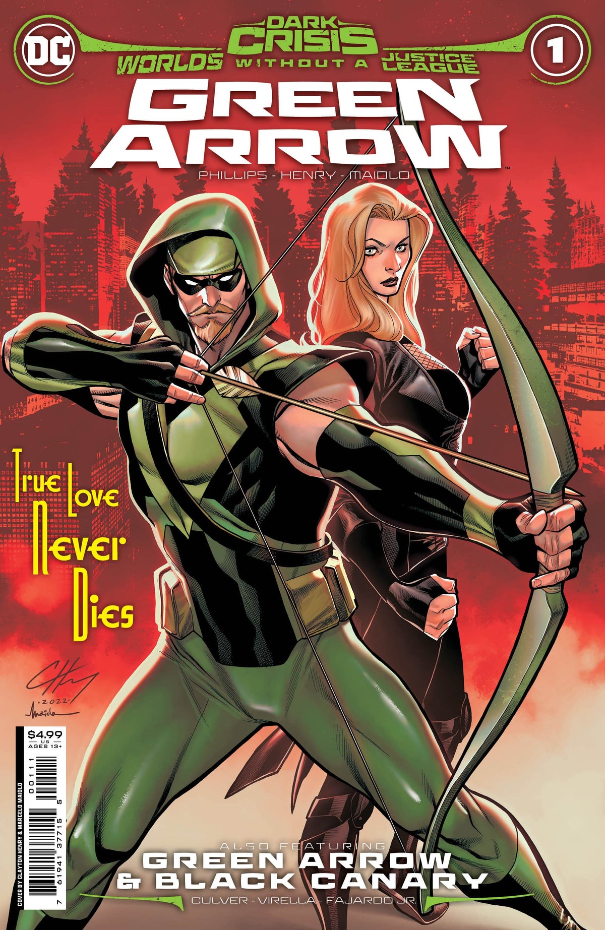 DC Comics Comic Books DARK CRISIS WORLDS WITHOUT A JUSTICE LEAGUE GREEN ARROW #1 (ONE SHOT) CVR A CLAYTON HENRY 76194137715500111 0822DC062