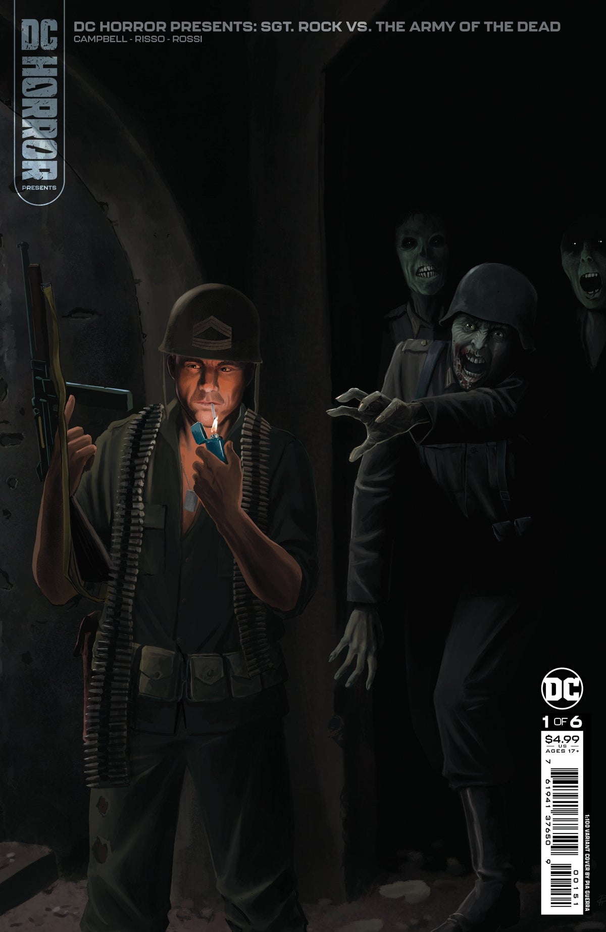 DC Comics Comic Books > Incentives DC HORROR PRESENTS SGT ROCK VS THE ARMY OF THE DEAD #1 (OF 6) CVR F INC 1:100 PIA GUERRA CARD STOCK VAR (MR) 76194137650900151 0722DC080