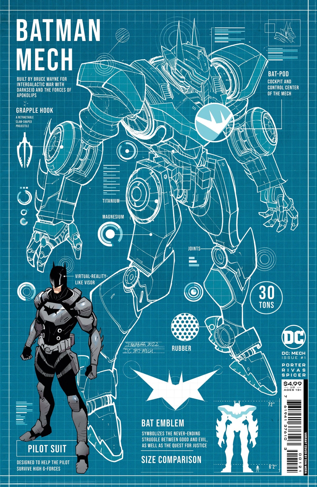 DC Comics Comic Books DC MECH #1 (OF 6) CVR B DAN MORA CARD STOCK VAR 76194137610300121 0522DC036