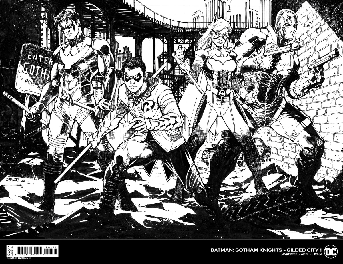 DC Comics Comic Books > Incentives BATMAN GOTHAM KNIGHTS GILDED CITY #1 (OF 6) CVR E INC 1:50 JIM LEE & SCOTT WILLIAMS WRAPAROUND BLACK & WHITE CARD STOCK VAR 76194137489500151 0822DC041