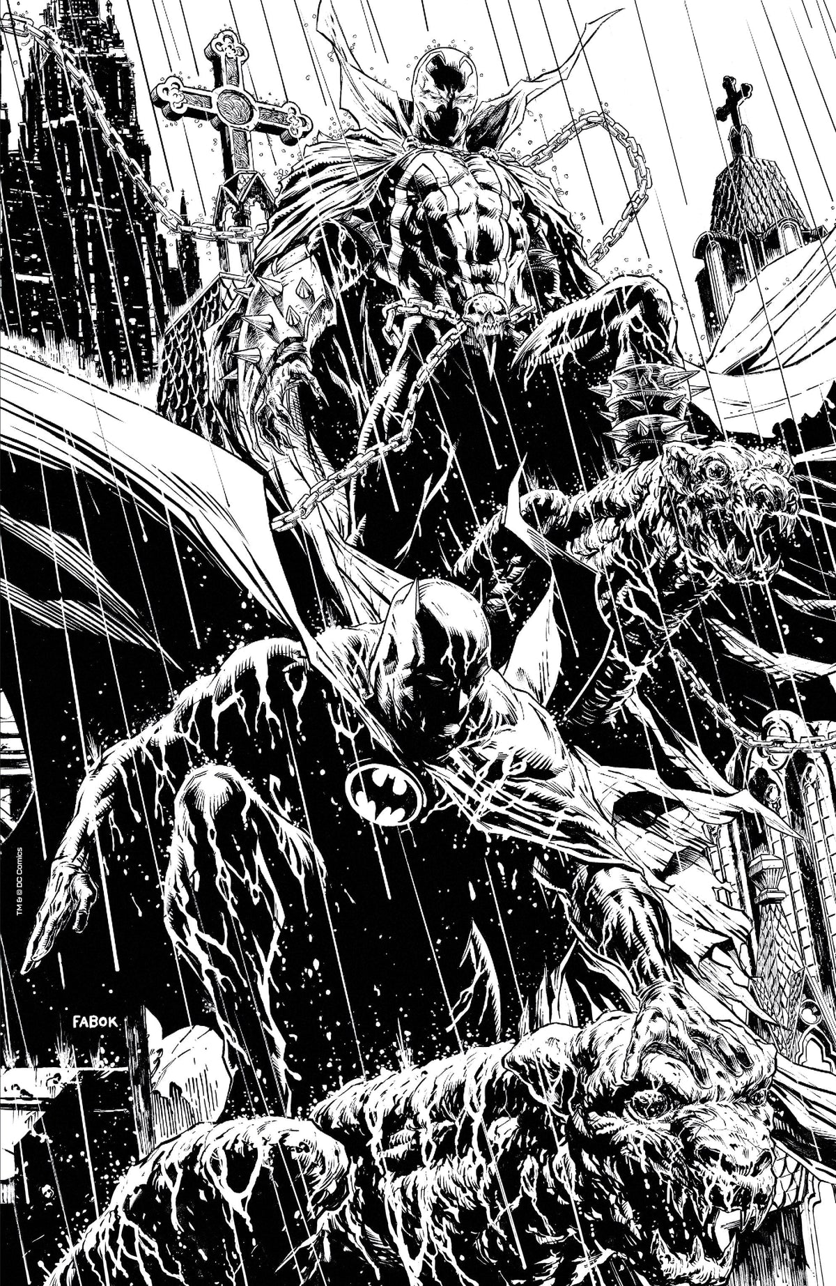 DC Comics Comic Books > Incentives BATMAN SPAWN #1 (ONE SHOT) CVR L INC 1:25 JASON FABOK B&W VAR 76194137888600101 1022DC012