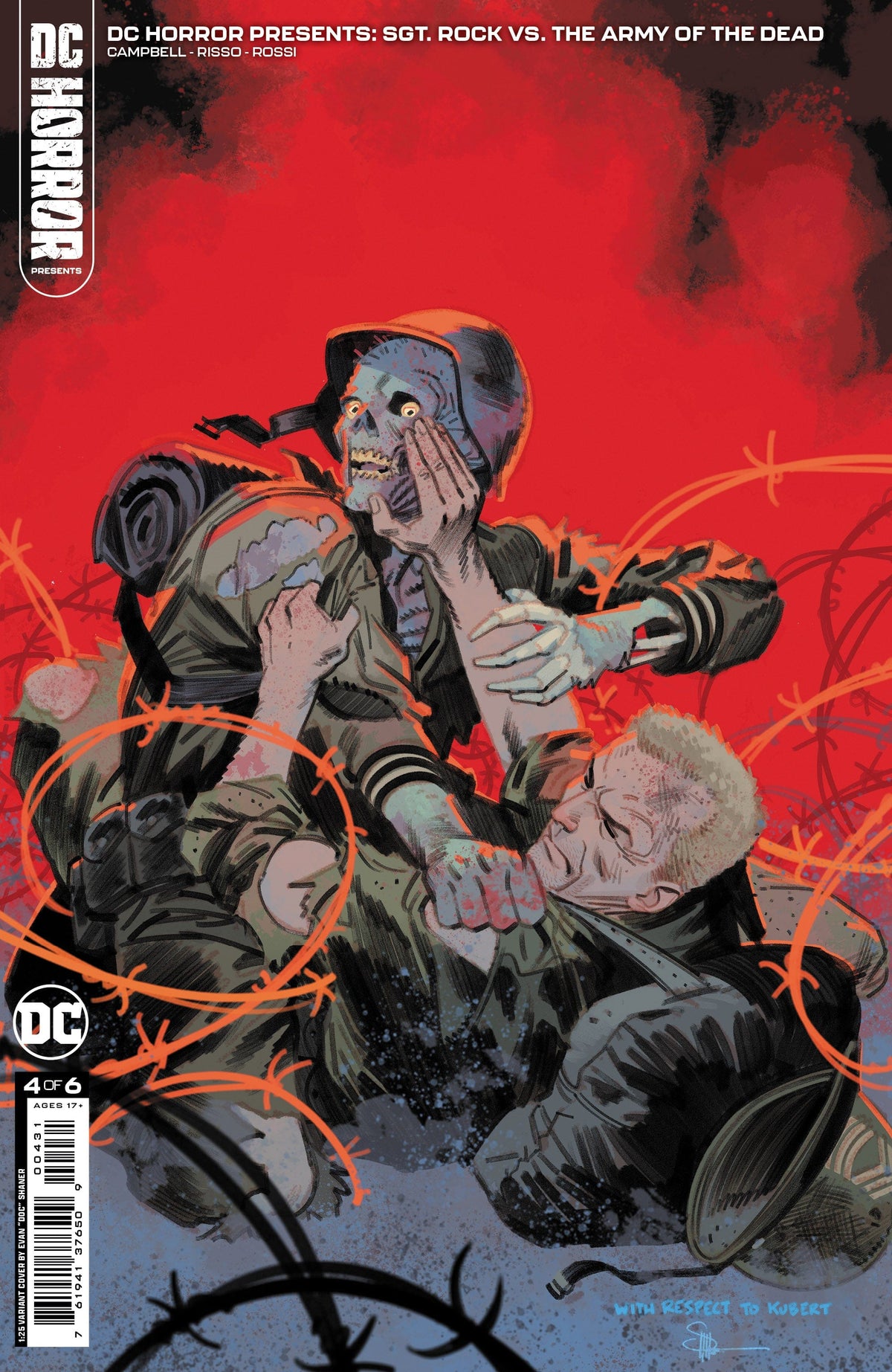 DC Comics Comic Books > Incentives DC HORROR PRESENTS SGT ROCK VS THE ARMY OF THE DEAD #4 (OF 6) CVR C INCV 1:25 EVAN DOC SHANER CARD STOCK VAR (MR) 76194137650900431 1022DC206