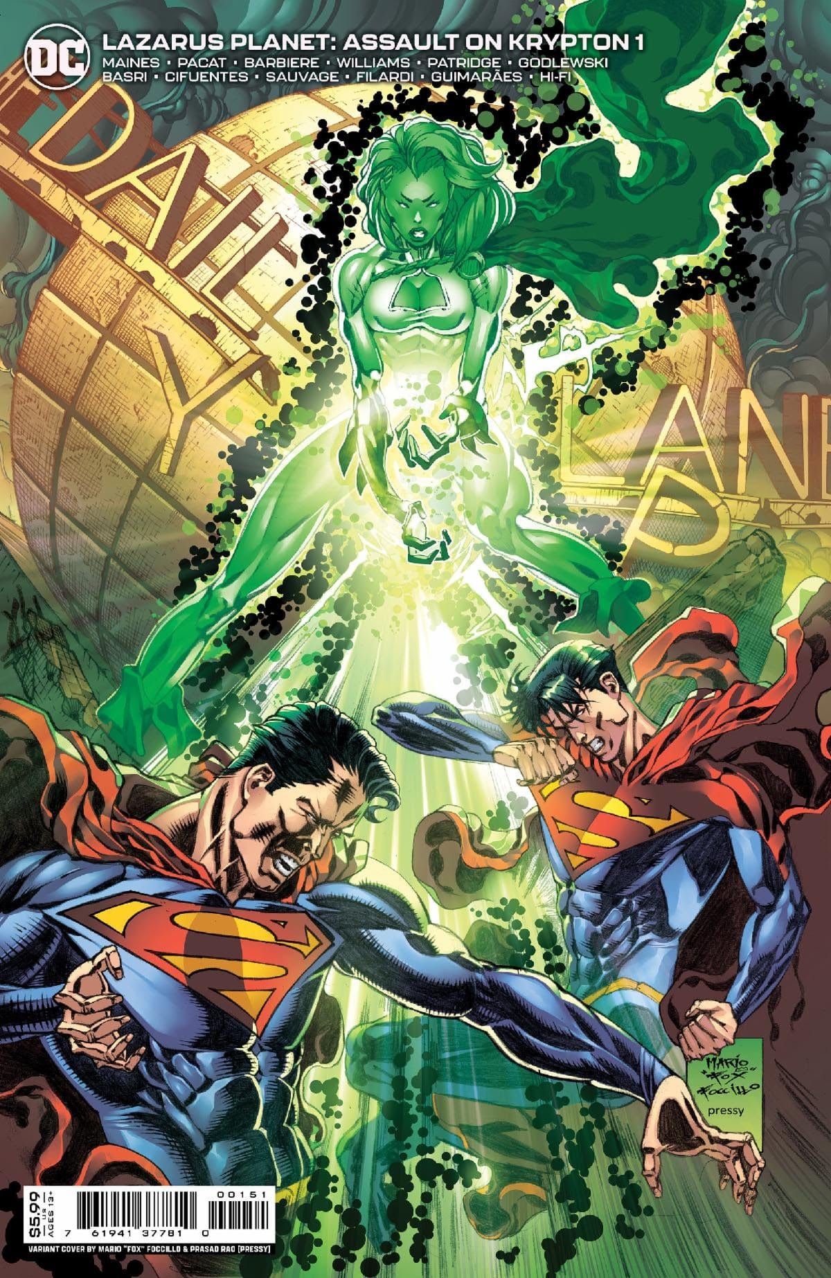 DC Comics Comic Books LAZARUS PLANET ASSAULT ON KRYPTON #1 (ONE SHOT) CVR D MARIO FOX FOCCILLO & PRASAD PRESSY RAO CARD STOCK VAR 76194137781000151 1122DC022