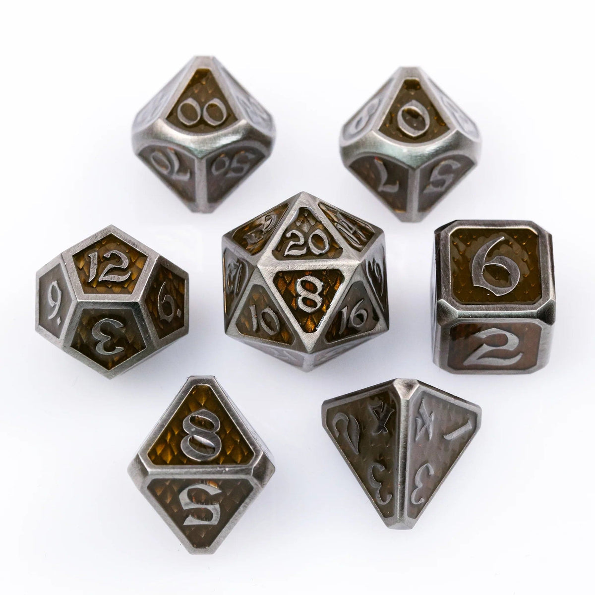 Die Hard Dice Dice > Die Hard Dice DHD: Metal 7-Die Set - Drakona Gemtooth Diaphan 810060786710 M0202060