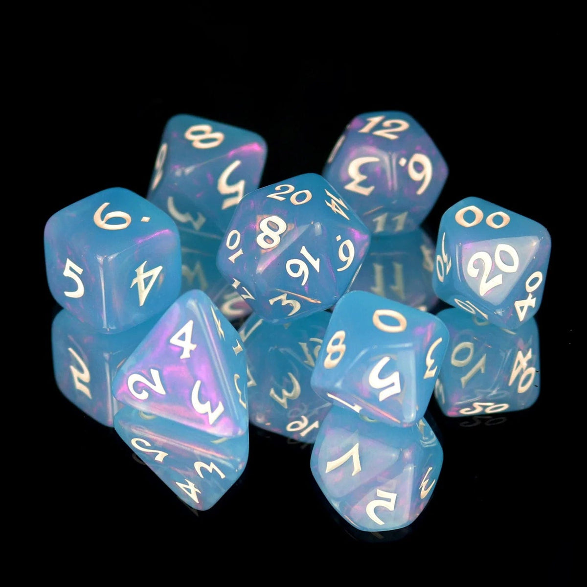 Die Hard Dice Dice > Die Hard Dice DHD: Plastic 7-Die Set - Elessia Moonstone, Rumara with White 810060786376 P0204080