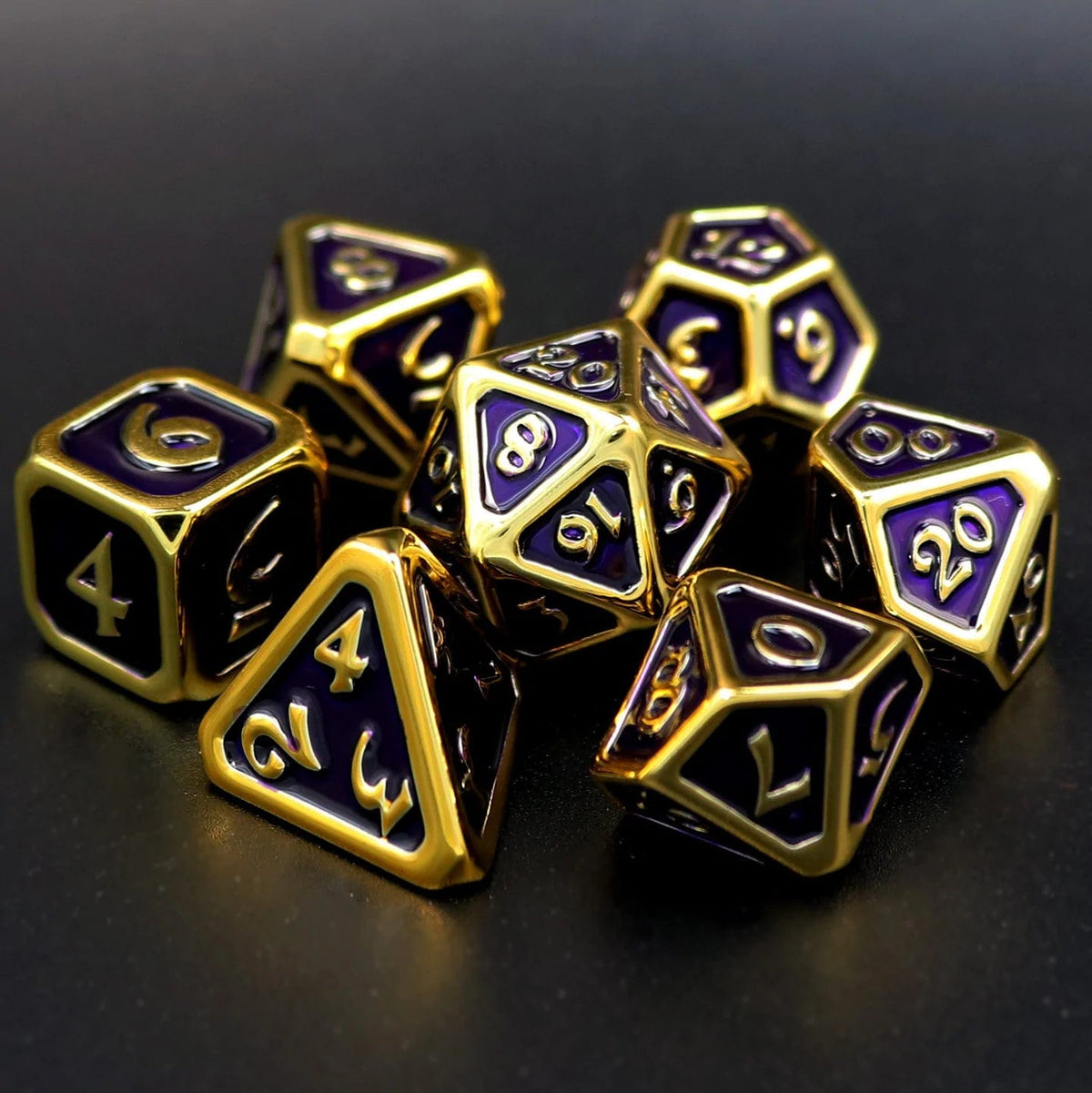 Die Hard Dice Dice > Die Hard Dice DHD: Plastic 7-Die Set - Polychrome Diaglyph Auric Amethyst 810060786499 P0307050