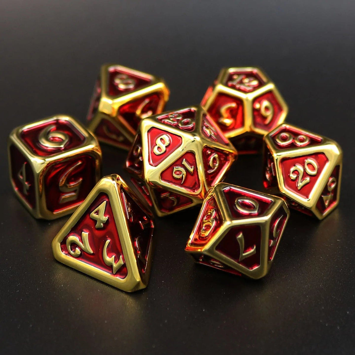 Die Hard Dice Dice > Die Hard Dice DHD: Plastic 7-Die Set - Polychrome Diaglyph Auric Ruby 810060786529 P0307080