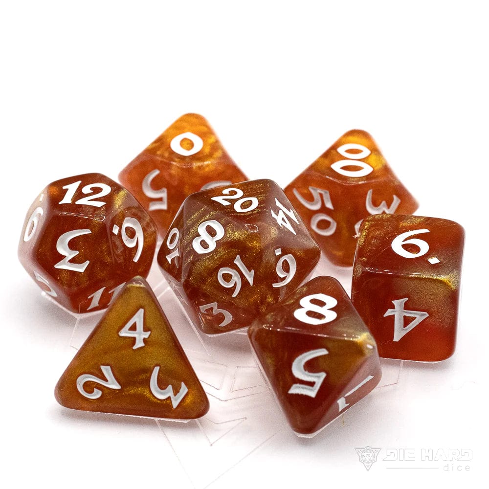 Die Hard Dice Dice > Die Hard Dice Die Hard Dice: Plastic 7-Die Set - Elessia Bloodfire w/ White 810060783559 P0205150