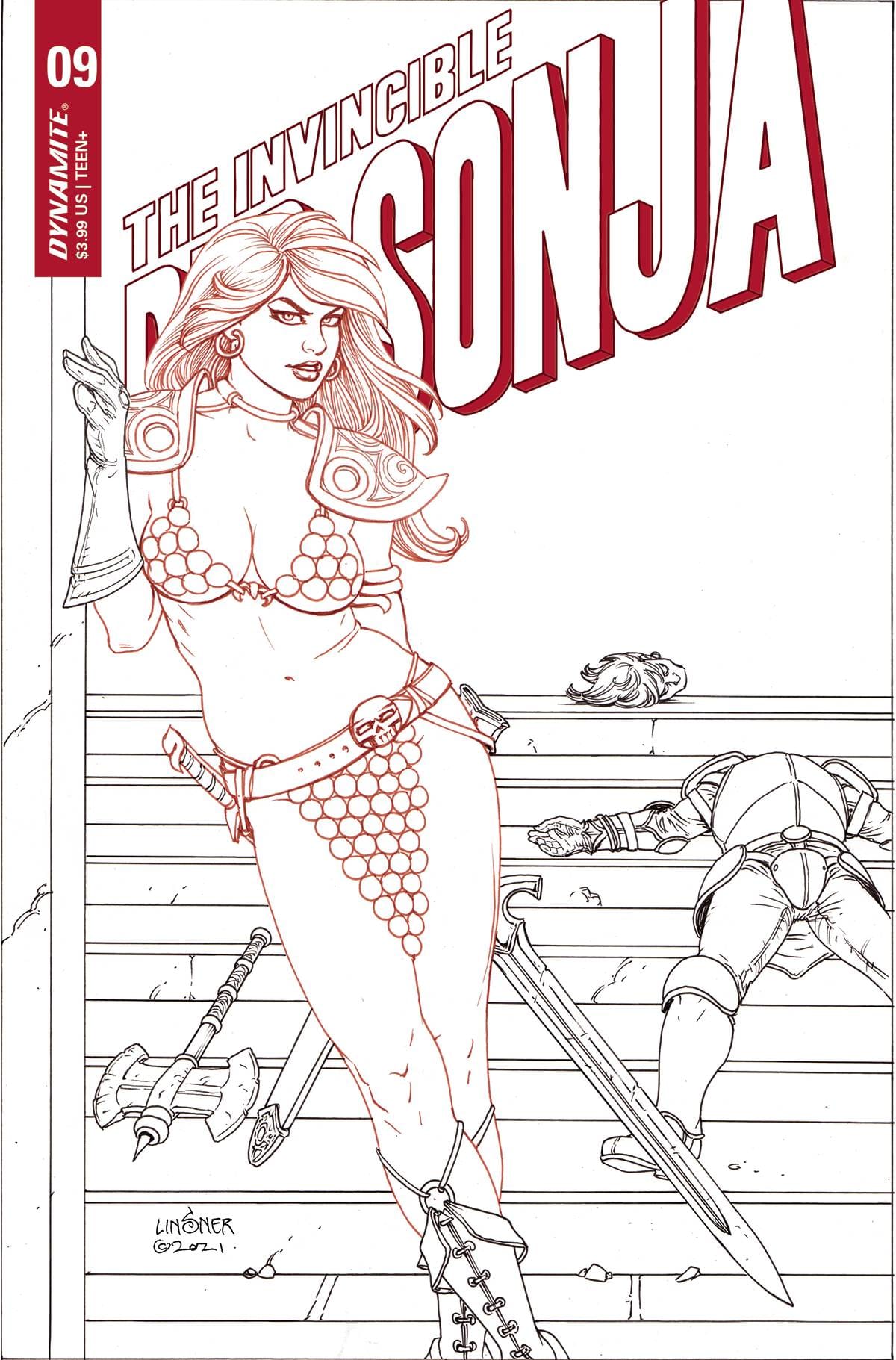 Dynamite Comic Books > Incentives INVINCIBLE RED SONJA #9 CVR I 25 COPY INCV LINSNER B&W 72513030634009091 DEC210650