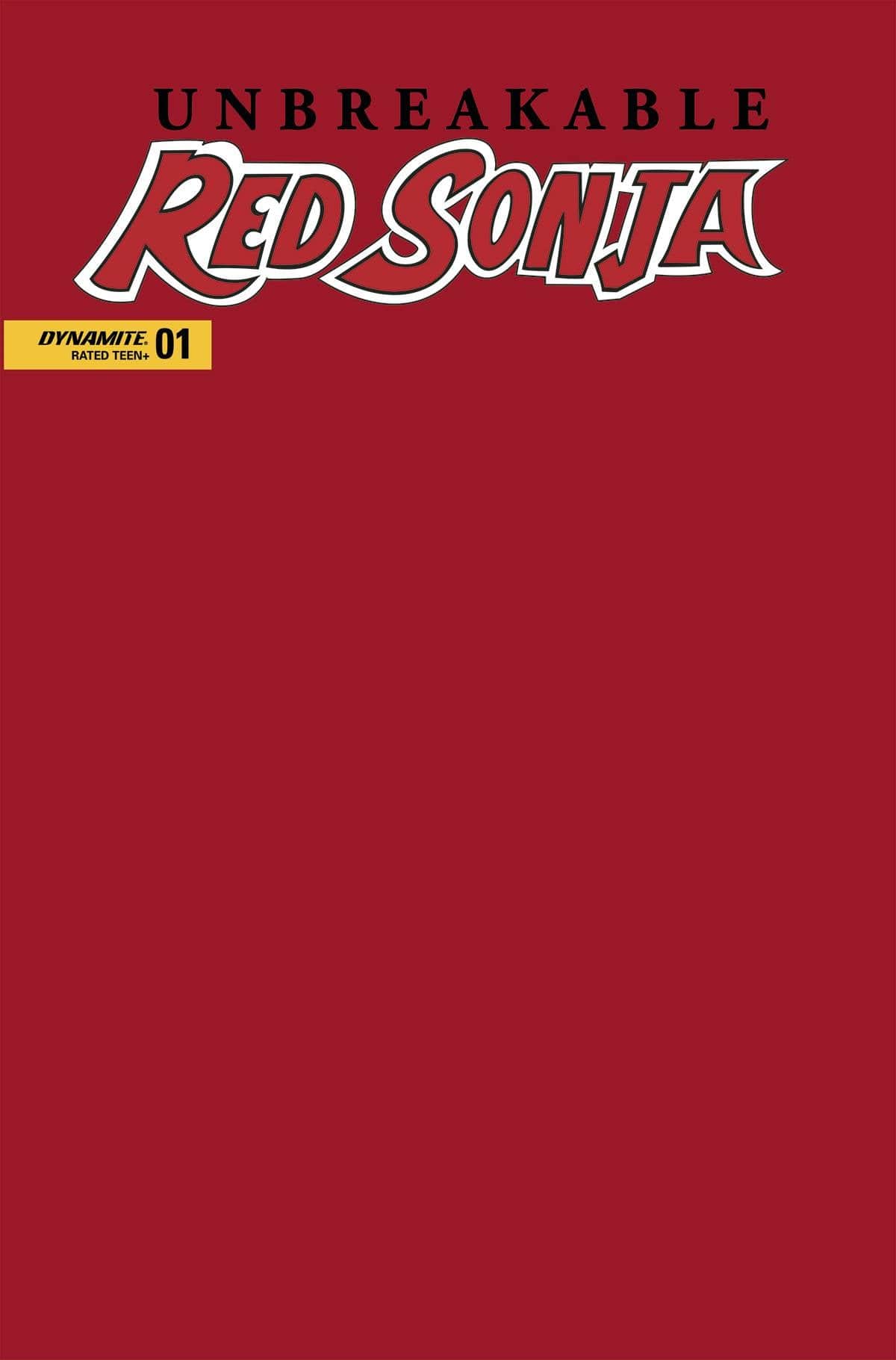 Dynamite Comic Books UNBREAKABLE RED SONJA #1 CVR S FOC BLOOD RED BLANK AUTHENTIX 72513032317001191 JUL228631