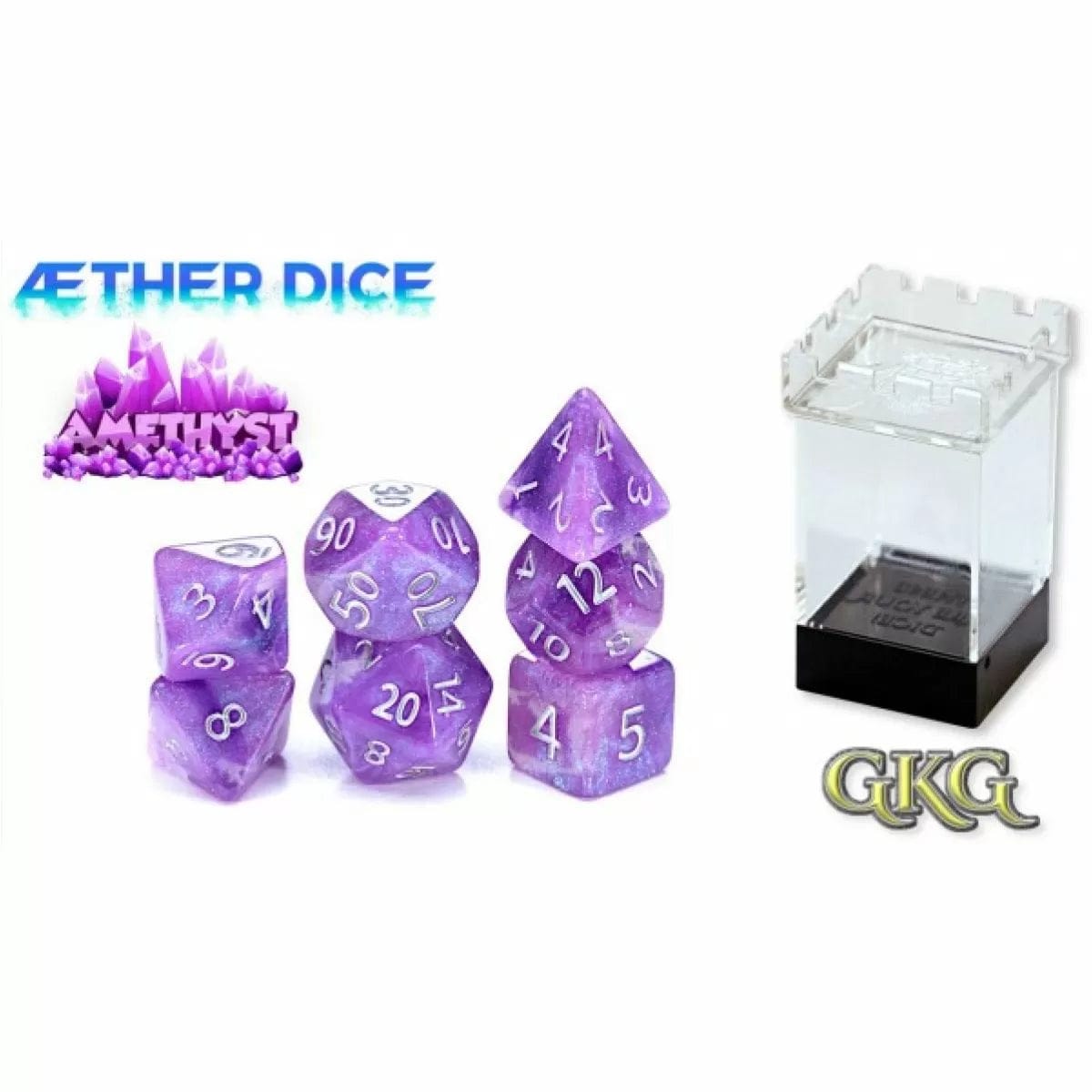 Gate Keeper Games Dice > Gate Keeper Games Gate Keeper: Plastic 7-Die Set - Aether Amethyst 786468917615 GKG AE557