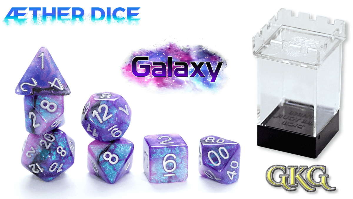 Gate Keeper Games Dice > Gate Keeper Games Gate Keeper: Plastic 7-Die Set - Aether Galaxy 633696907492 GKG AE587