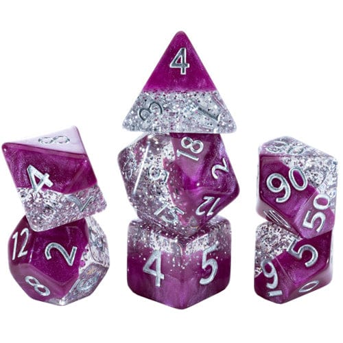 Gate Keeper Games Dice > Gate Keeper Games Halfsies Dice: Glitter Edition - Wine (7 Polyhedral Dice Set) 633696907188 GKG HG01