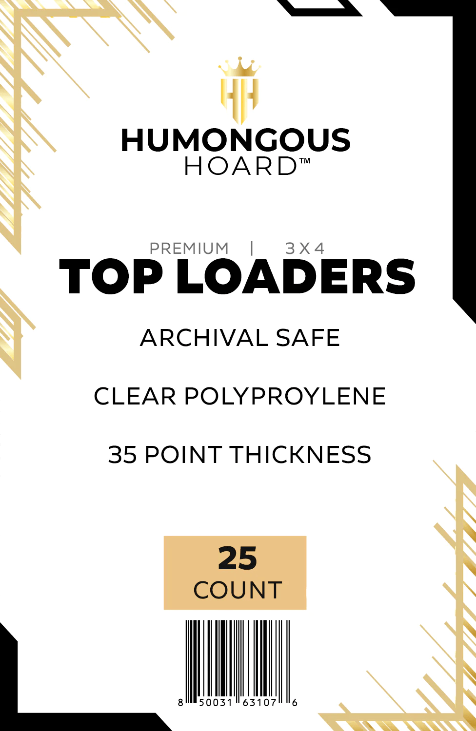 Humongous Hoard Game Supplies > Card Sleeves Humongous Hoard: Standard Top Loaders 25ct - 35pt 850031631359
