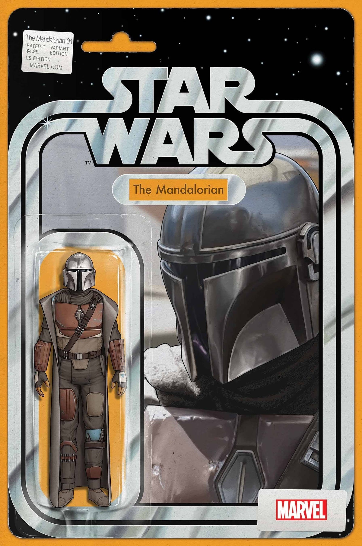 STAR WARS: THE MANDALORIAN #1 CHRISTOPHER ACTION FIGURE COVER SIGNED BY RODNEY BARNES - Third Eye