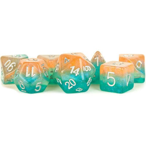 Metallic Dice Games Dice > Metallic Dice Games MDG: Plastic 7-Die Set - Layered Stardust Sunset 687700231714 MET 766
