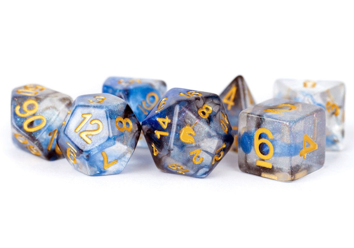 Metallic Dice Games Dice > Metallic Dice Games MDG: Plastic 7-Die Set - Unicorn Arctic Storm 680599383397 MET 706