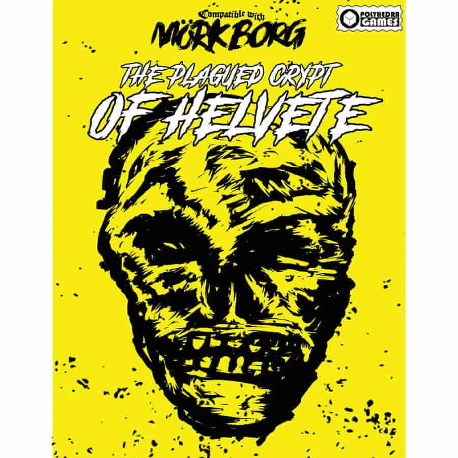 Polyhedra Games Tabletop Games > Role-Playing Games The Plagued Crypt of Helvete (Compatible with Mork Borg) 2370011460062 POL 004