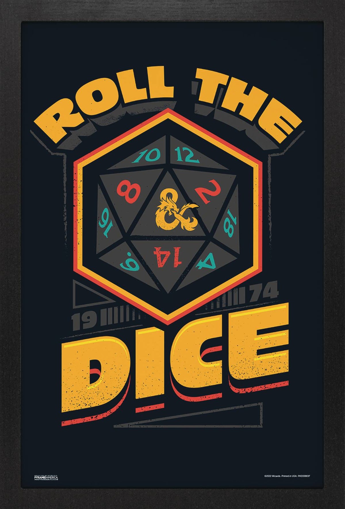 Pyramid America, LP Decor > Gaming Decor Pyramid America: Dungeons & Dragons - Roll the Dice Framed Print 638211414325 DEC228281