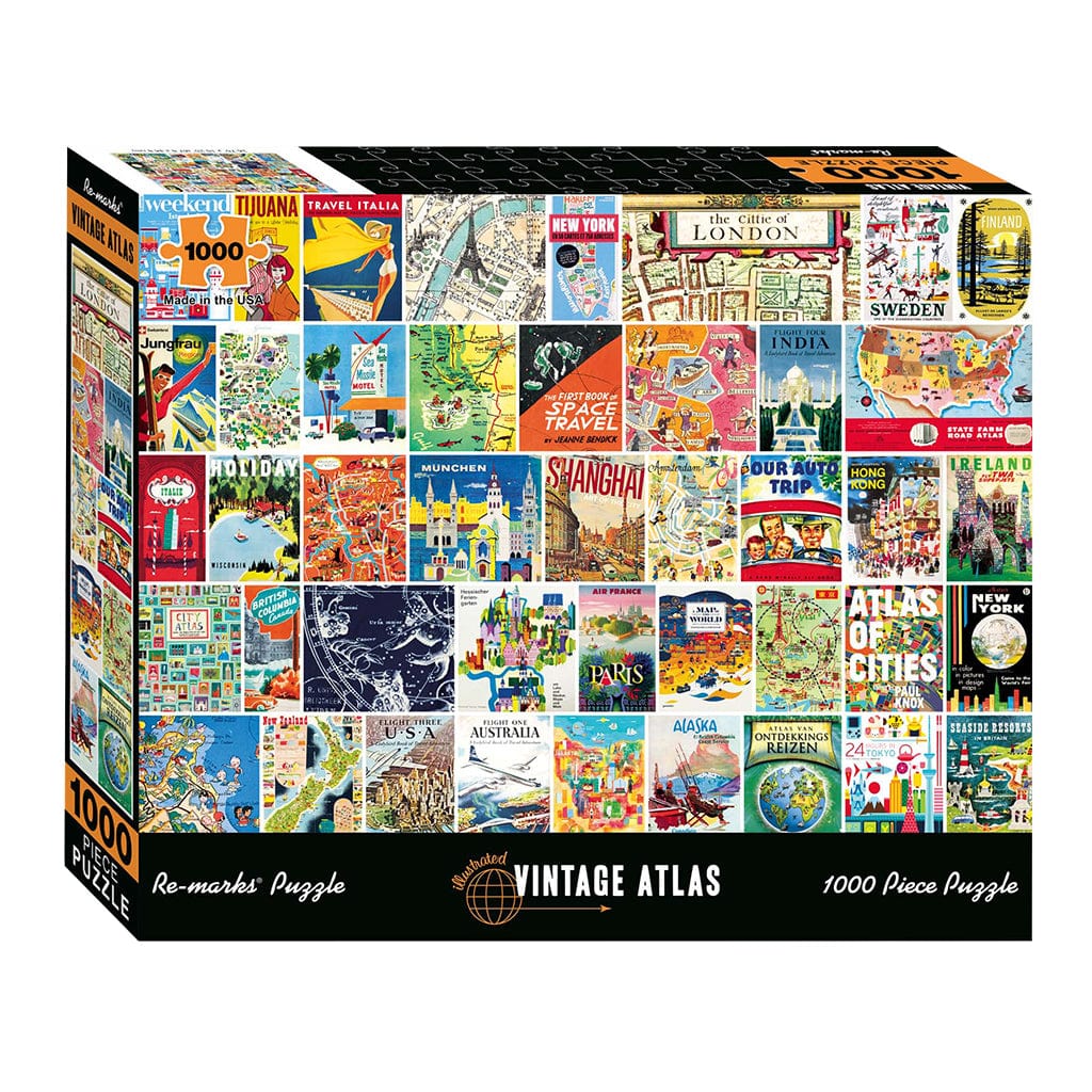 Re-Marks Puzzles > Jigsaw Puzzles Re-Marks: 1000pc Puzzle - Vintage Atlas 681410197179 RMP19717